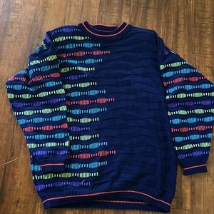 2/$15 Vintage Capistrano Sweater Jacquard Knitted 2XL Multicolor Crew Unisex